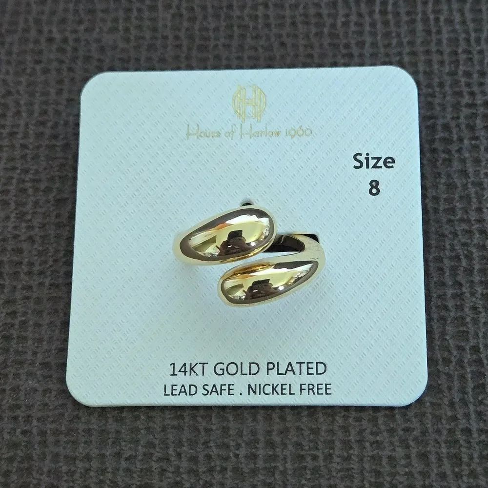 House🏠 of Harlow 1960 Gold💛 Raindrops💧 Bypass Ring💍